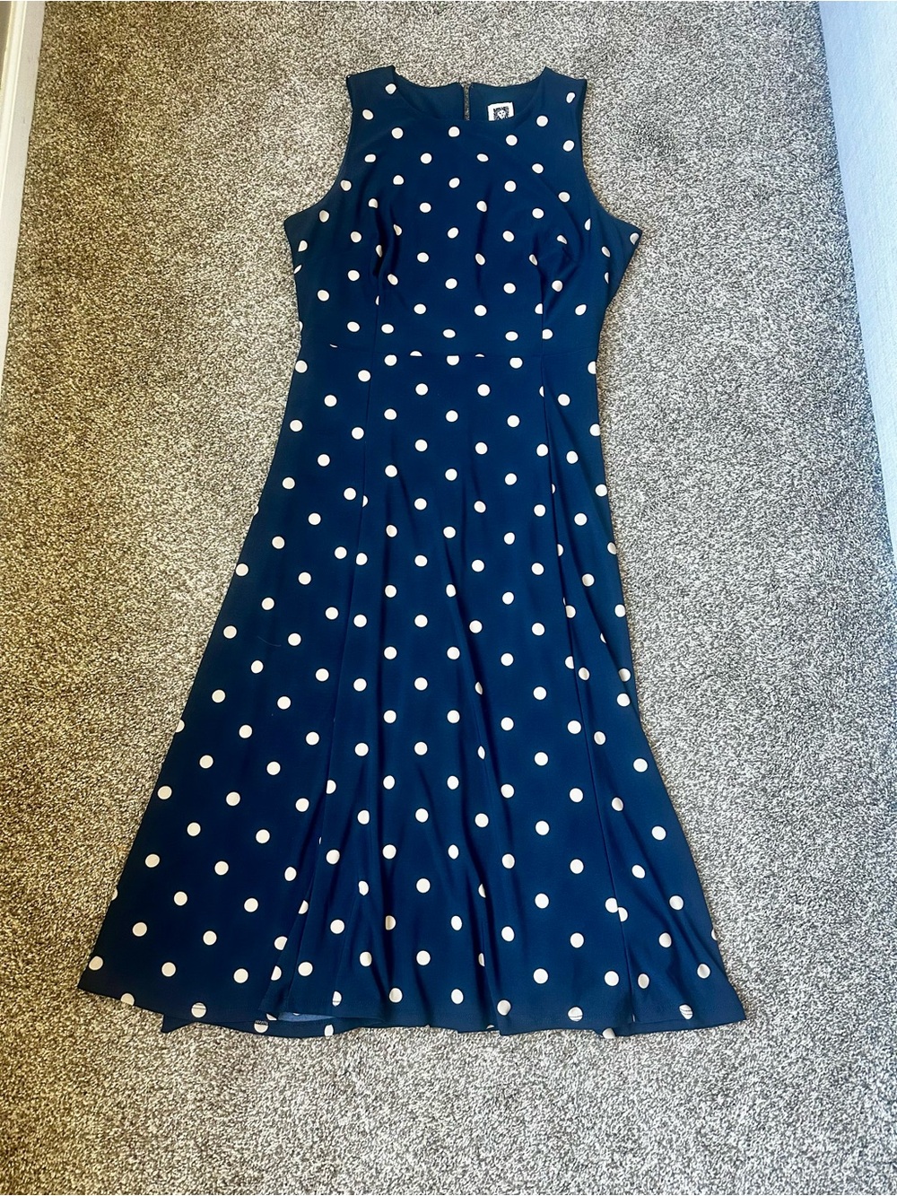 Anne Klein Maxi Dress with White Polka Dots